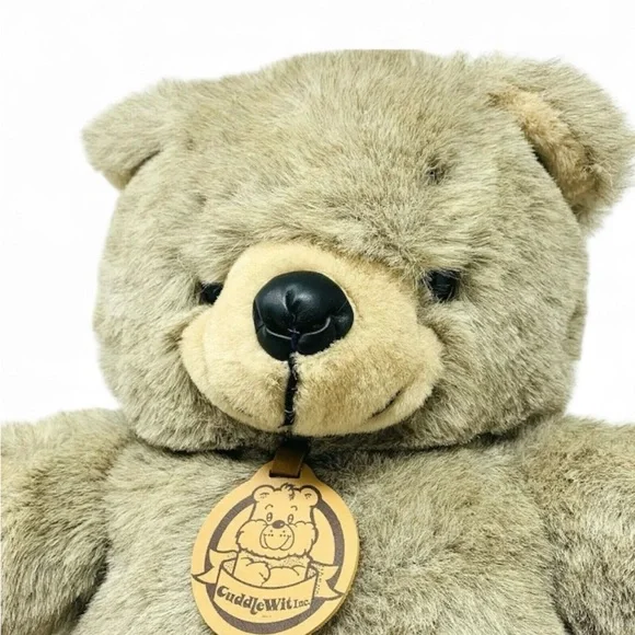 Vtg Cuddle Wit Inc 18" Tall Plush Beige Cuddly Teddy Bear Big With Tag Giftable - Picture 4 of 5